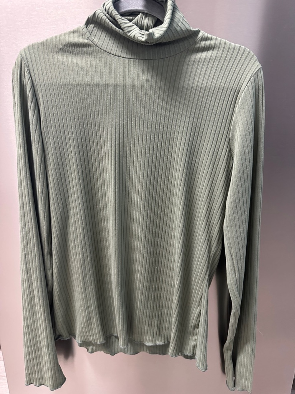 Vanilla Bay Ribbed Turtleneck Long Sleeve Top - Sage